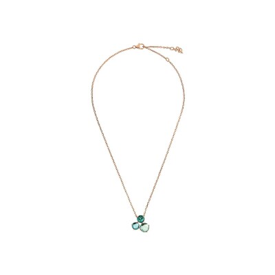 Collier Bronzallure Felicia en métal doré rose à l'or fin 18 carats et pierres de couleurs
