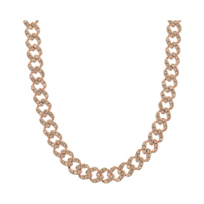 Collier Bronzallure Altissima en métal doré rose et oxyde de zirconium