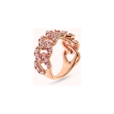 Bague Bronzallure Altissima en métal doré rose à l'or fin 18 carats et zircon, taille 54