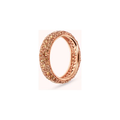 Bague Bronzallure Altissima en métal doré rose à l'or fin 18 carats et zircon, taille 54