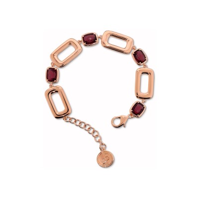 Bracelet Bronzallure en métal doré rose à l'or fin 18 carats et pierres de couleurs
