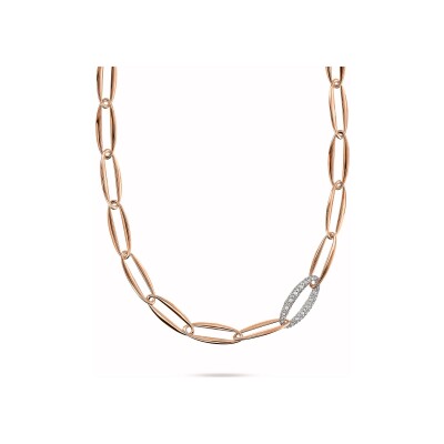 Collier Bronzallure Altissima en métal doré rose à l'or fin 18 carats et zircon