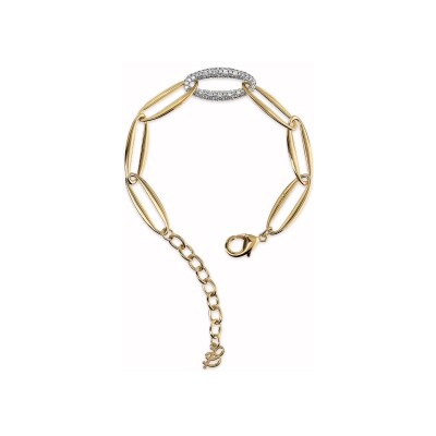 Bracelet Bronzallure Golden en métal doré à l'or fin 18 carats et zircon