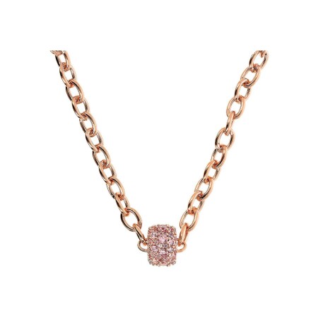 Collier Bronzallure Altissima en métal doré rose à l'or fin 18 carats et zircons