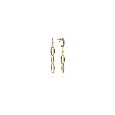 Boucles d'oreilles Bronzallure Golden en métal doré à l'or fin 18 carats et zircon