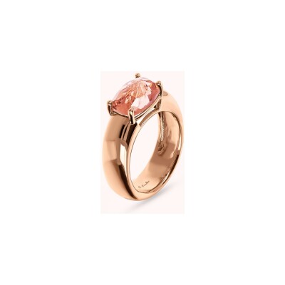 Bague Bronzallure Felicia en métal doré rose à l'or fin 18 carats et pierres de couleurs, taille 56