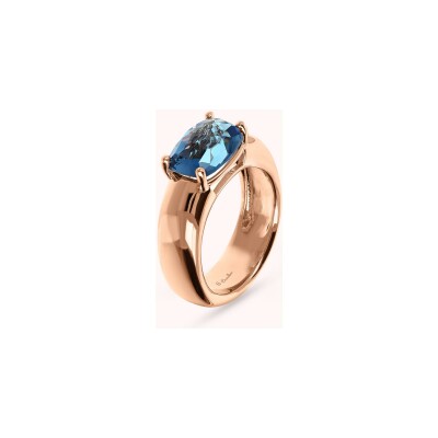 Bague Bronzallure Felicia en métal doré rose à l'or fin 18 carats et pierres de couleurs, taille 54