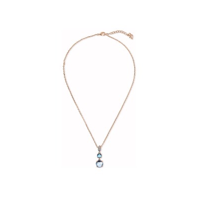 Collier Bronzallure Preziosa en métal doré rose à l'or fin 18 carats et pierres de couleurs