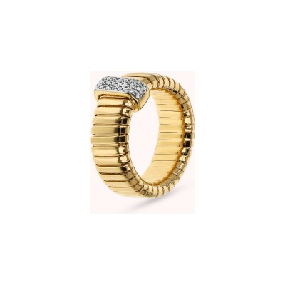 Bague Bronzallure Golden en métal doré à l'or fin 18 carats et zircon, taille 56