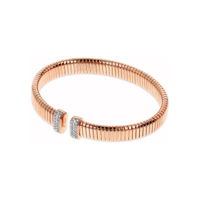 Bracelet Bronzallure Altissima en métal doré rose à l'or fin 18 carats et zircon