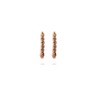 Boucles d'oreilles Bronzallure Altissima en métal doré rose à l'or fin 18 carats et zircon