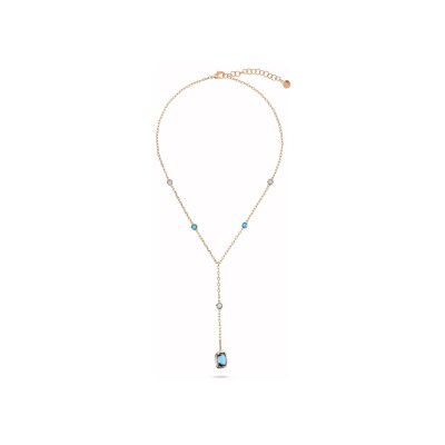 Collier Bronzallure Felicia en métal doré rose à l'or fin 18 carats et pierres de couleurs