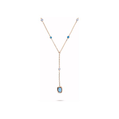 Collier Bronzallure Felicia en métal doré rose à l'or fin 18 carats et pierres de couleurs