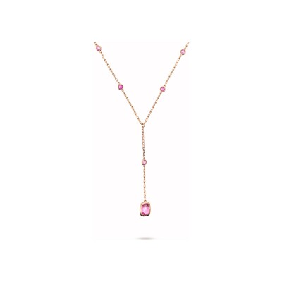 Collier Bronzallure Felicia en métal doré rose à l'or fin 18 carats et pierres de couleurs