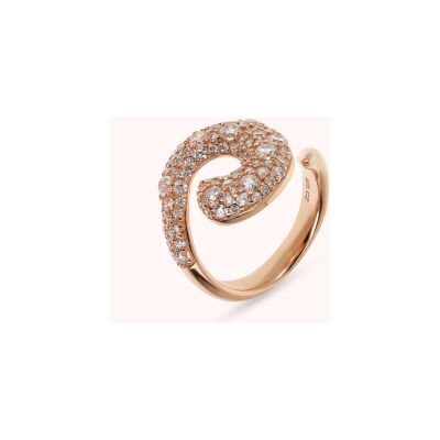 Bague Bronzallure Altissima en métal doré rose à l'or fin 18 carats et zircon, taille 54