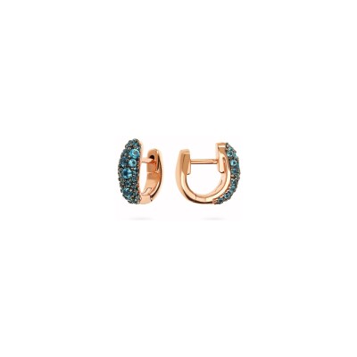 Boucles d'oreilles Bronzallure Altissima en métal doré rose à l'or fin 18 carats et pierres de couleurs
