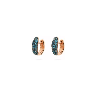 Boucles d'oreilles Bronzallure Altissima en métal doré rose à l'or fin 18 carats et pierres de couleurs