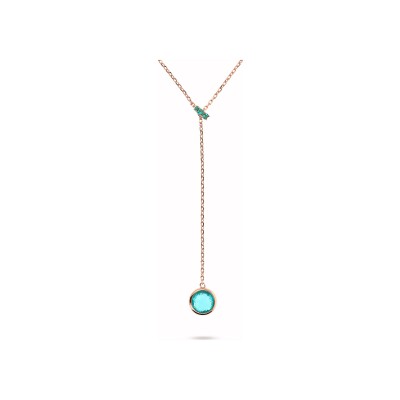 Collier Bronzallure Preziosa en métal doré rose à l'or fin 18 carats et pierres de couleurs