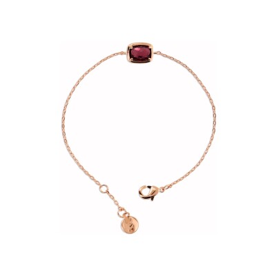 Bracelet Bronzallure en métal doré rose à l'or fin 18 carats et pierres de couleurs
