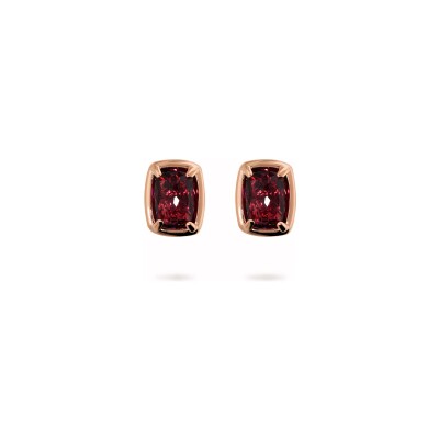 Boucles d'oreilles Bronzallure Felicia en métal doré rose à l'or fin 18 carats et pierres de couleurs