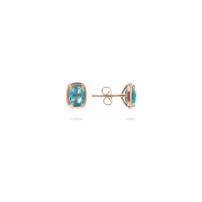 Boucles d'oreilles Bronzallure Felicia en métal doré rose à l'or fin 18 carats et pierres de couleurs