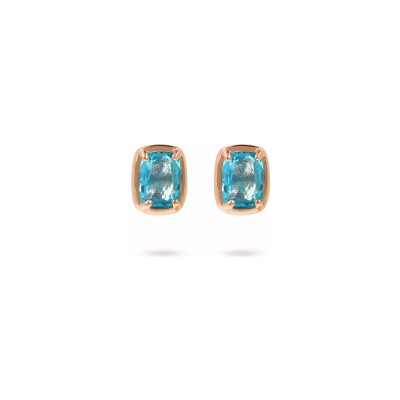 Boucles d'oreilles Bronzallure Felicia en métal doré rose à l'or fin 18 carats et pierres de couleurs