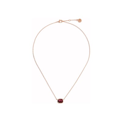 Collier Bronzallure en métal doré rose à l'or fin 18 carats et pierres de couleurs