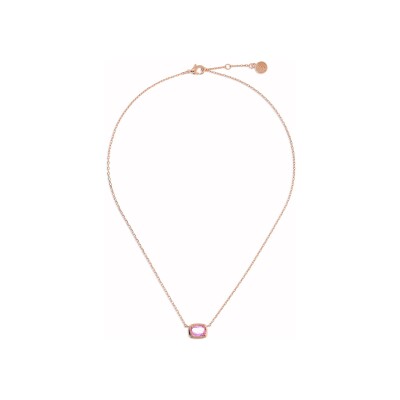 Collier Bronzallure Felicia en métal doré rose à l'or fin 18 carats et pierres de couleurs