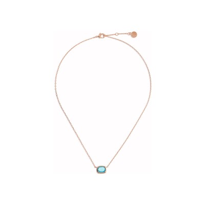 Collier Bronzallure Felicia en métal doré rose à l'or fin 18 carats et pierres de couleurs