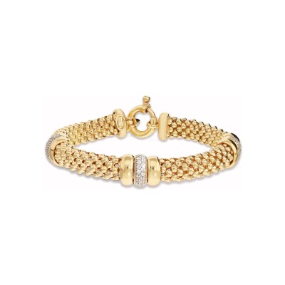 Bracelet Bronzallure Golden en métal doré à l'or fin 18 carats et zircon