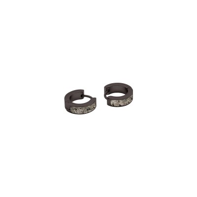 Boucles d'oreilles créoles William Spencer Iconique Flame en acier pvd