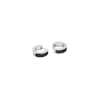 Boucles d'oreilles créoles William Spencer Iconique Flame en acier