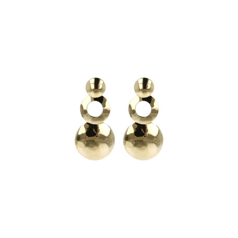 Boucles d'oreilles Etrusca Mirage en métal doré à l'or fin 18 carats 