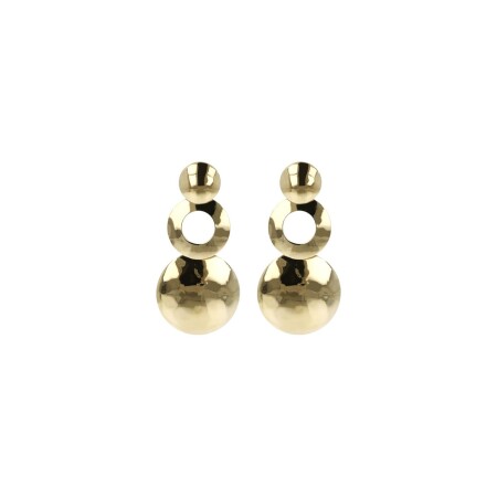 Boucles d'oreilles Etrusca Mirage en métal doré à l'or fin 18 carats 