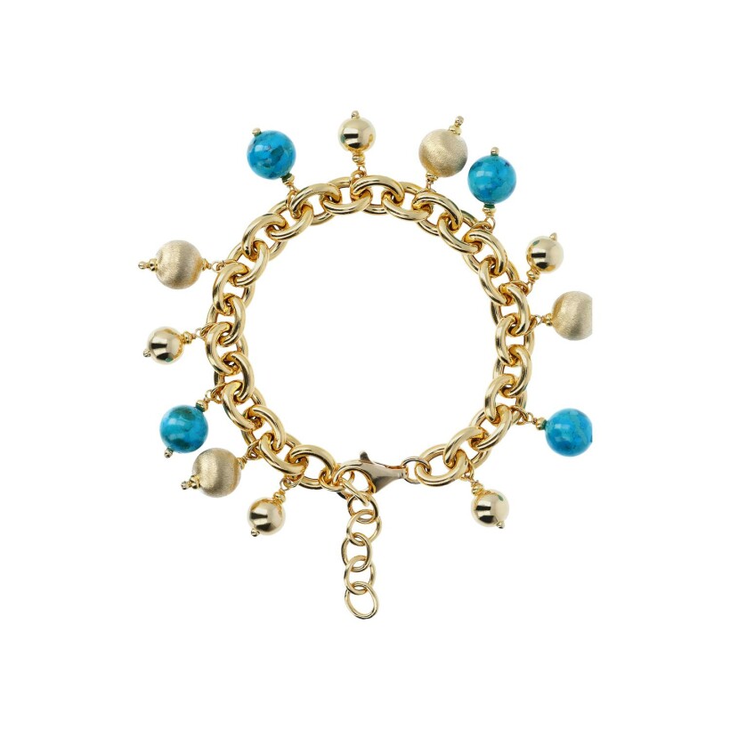 Bracelet Etrusca Cruise en plaqué or et turquoise