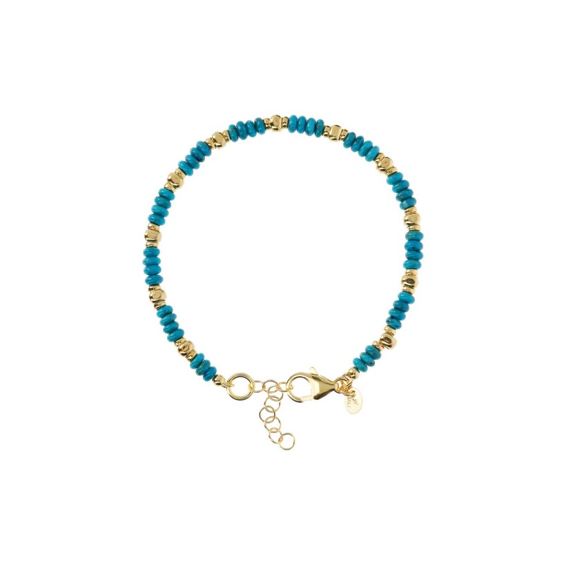 Bracelet Etrusca Cruise en plaqué or et turquoise