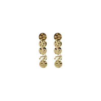 Boucles d'oreilles Etrusca Mirage en métal doré à l'or fin 18 carats 