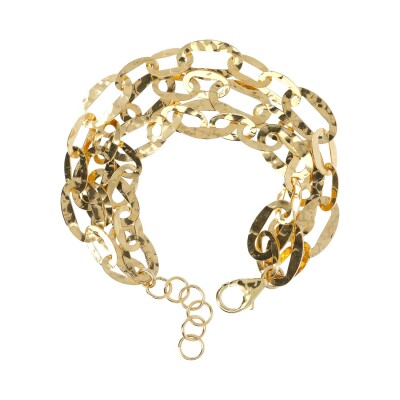 Bracelet Etrusca en métal doré à l'or fin 18 carats