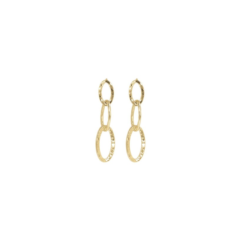 Boucles d'oreilles Etrusca Mirage en métal doré à l'or fin 18 carats 