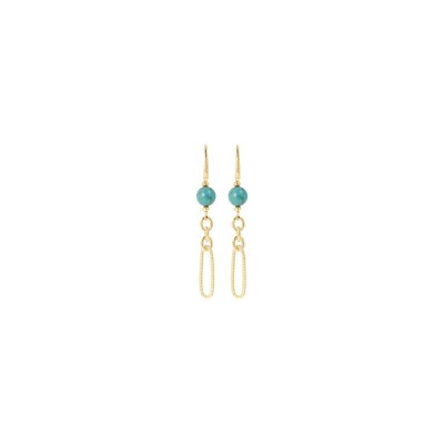 Boucles d'oreilles Etrusca Cruise en bronze et turquoises et pierres naturelles