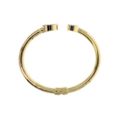 Bracelet jonc Etrusca Gioielli Itaca en métal doré à l'or fin 18 carats et oxyde de zirconium