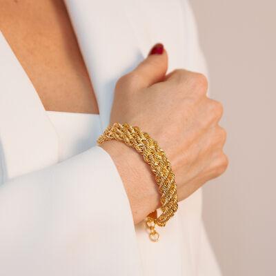 Bracelet Etrusca Gioielli Itaca en métal doré à l'or fin 18 carats