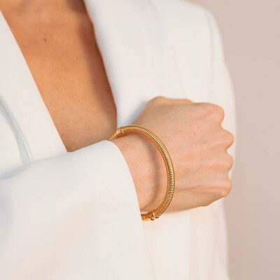 Bracelet Etrusca Tubogas en métal doré à l'or fin 18 carats jaune
