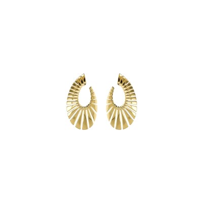 Boucles d'oreilles pendantes Etrusca Gioielli Toscana Italiana en métal doré à l'or fin 18 carats