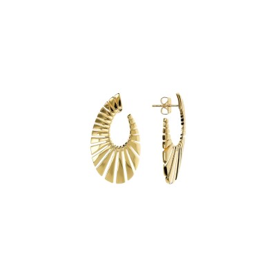 Boucles d'oreilles pendantes Etrusca Gioielli Toscana Italiana en métal doré à l'or fin 18 carats