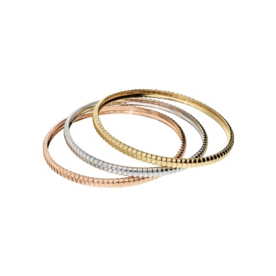 Bracelet jonc Etrusca Gioielli Itaca en métal doré à l'or fin 18 carats