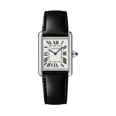 Montre Cartier Tank Must Grand modèle, mouvement photovoltaïque SolarBeat™, acier, bracelet en matière non-animale