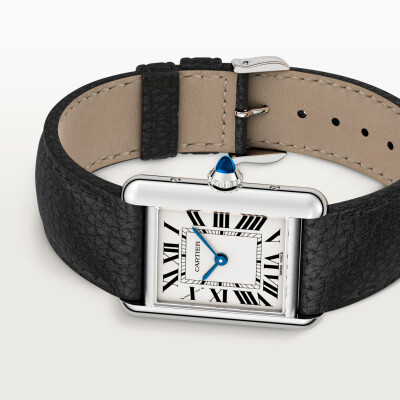 Montre Tank Must de Cartier Petit modèle, mouvement quartz, acier, cuir