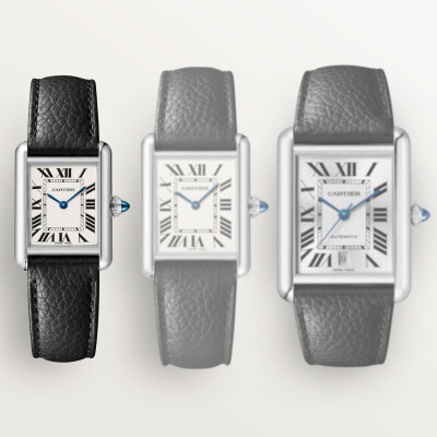 Montre Tank Must de Cartier Petit modèle, mouvement quartz, acier, cuir