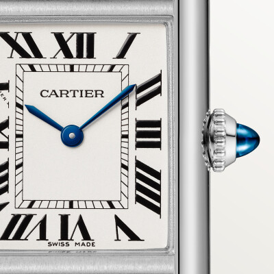 Montre Tank Must de Cartier Petit modèle, mouvement quartz, acier, cuir